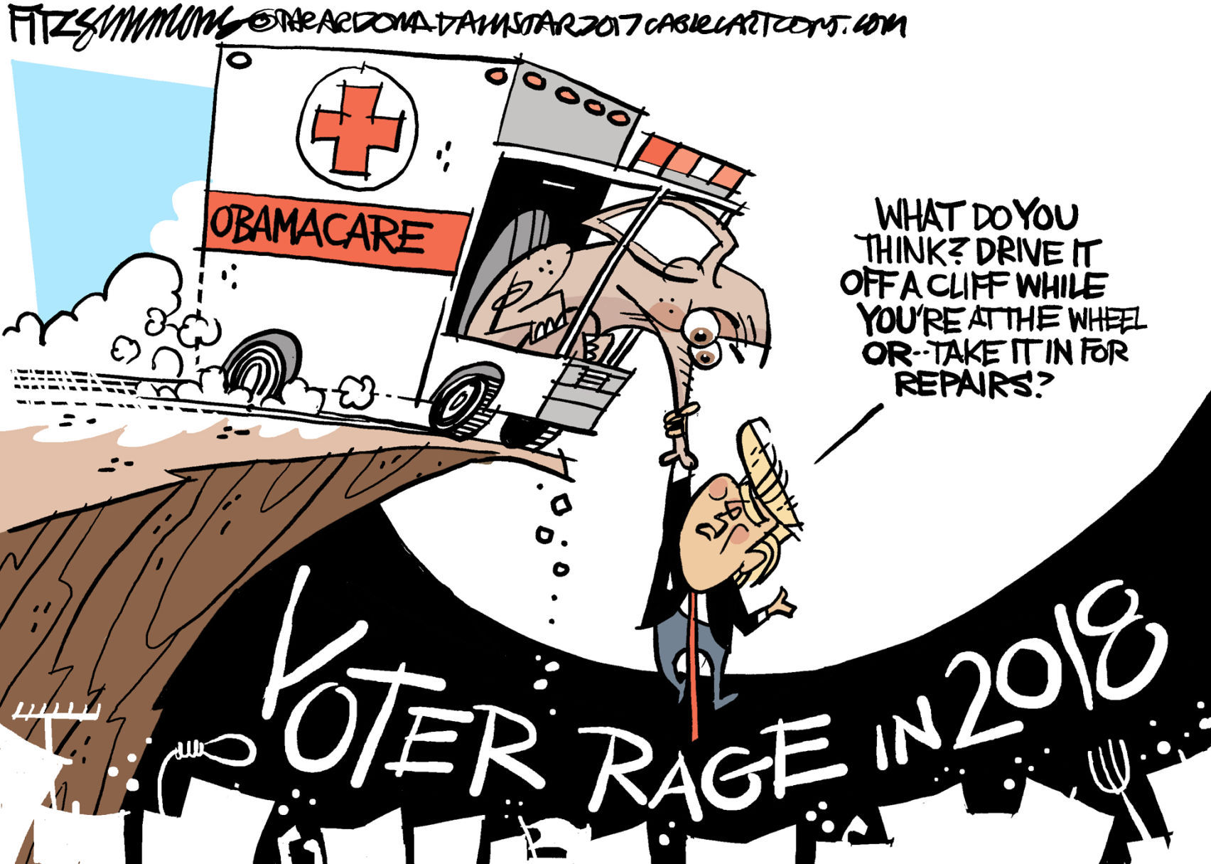 Daily Fitz Cartoon: Cliffhanger